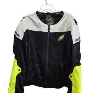 FLY‎ Racing Flux Air Motorcycle Jacket Black Yellow White Mesh Mens Size L
